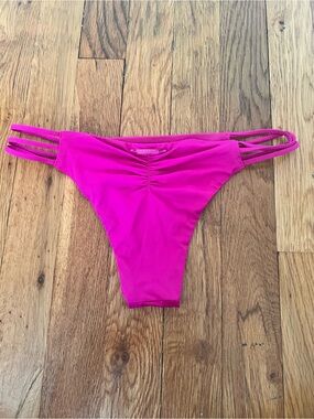 Magenta Strappy Side Bikini Bottoms